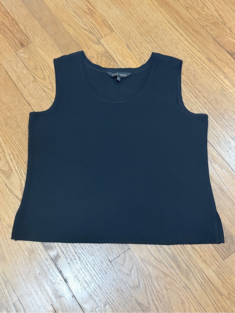 Ming Wang Black Sleeveless Knit Tank Top Size L